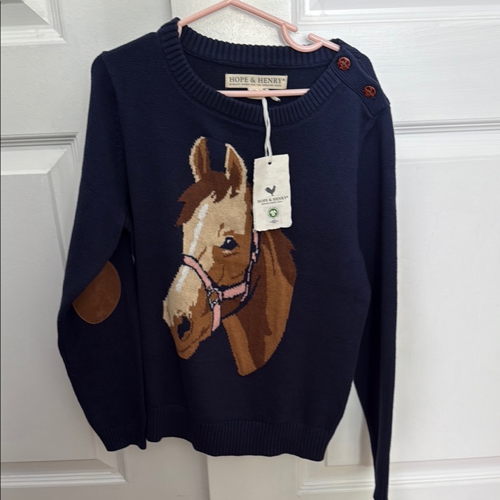 NWT girls horse sweater hope & henry M